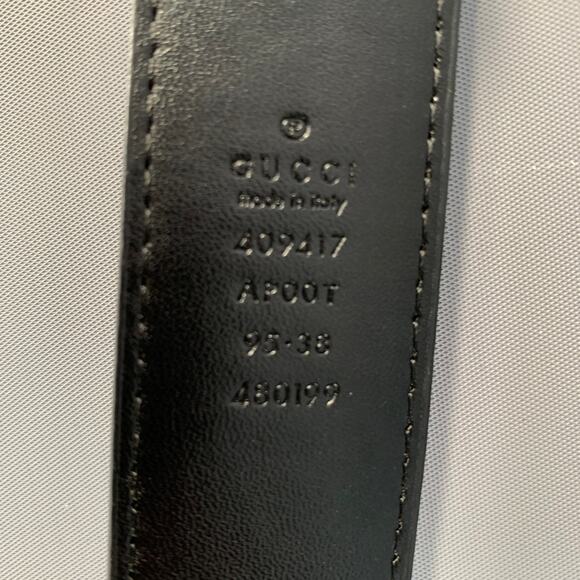 GUCCI Waist Size 34 Black Gold 409417 Leather Belt main image 4